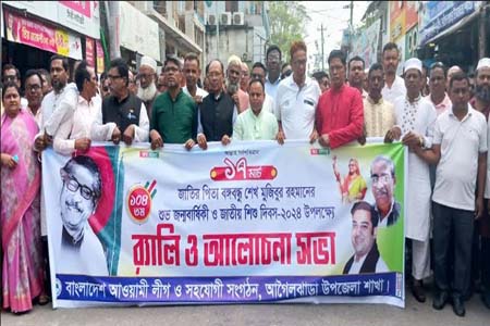 আগৈলঝাড়ায় জাতির পিতার ১০৪তম জন্ম বার্ষিকী ও জাতীয় শিশু দিবস পালিত