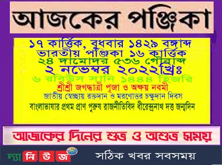 আজকের পঞ্জিকা