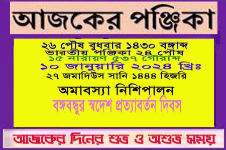 পঞ্জিকা ও ইতিহাসের এইদিনে