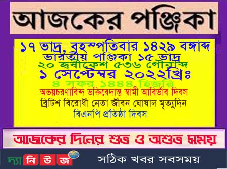 আজকের পঞ্জিকা