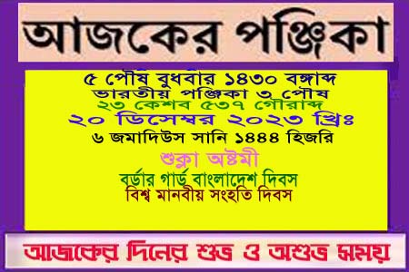 পঞ্জিকা ও ইতিহাসের এইদিনে