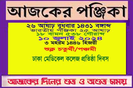 পঞ্জিকা ও ইতিহাসের এইদিনে