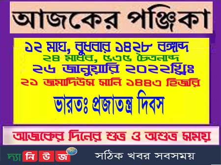 আজকের দিনপঞ্জি বা পঞ্জিকা