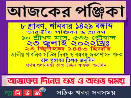 আজকের পঞ্জিকা