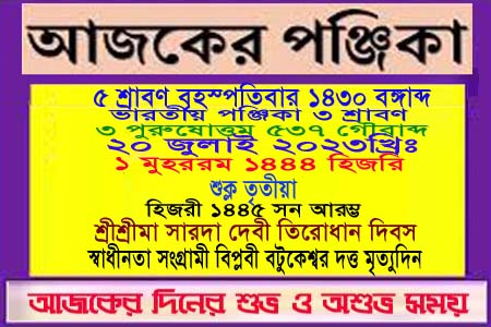 পঞ্জিকা ও ইতিহাসের এইদিনে