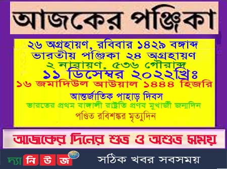 আজকের পঞ্জিকা