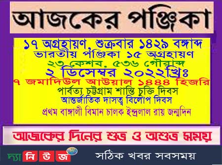 আজকের পঞ্জিকা