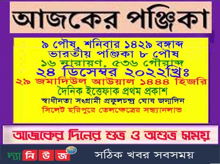 আজকের পঞ্জিকা