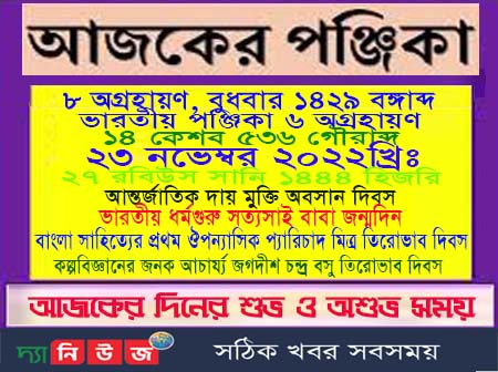 আজকের পঞ্জিকা