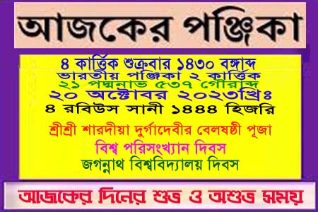 পঞ্জিকা ও ইতিহাসের এইদিনে
