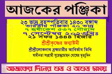 পঞ্জিকা ও ইতিহাসের এইদিনে