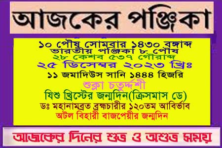 পঞ্জিকা ও ইতিহাসের এইদিনে