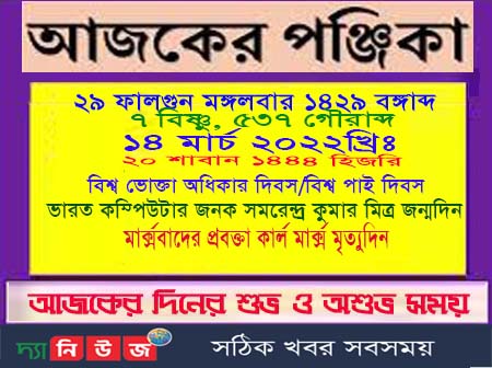 আজকের পঞ্জিকা