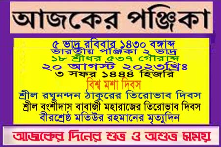 পঞ্জিকা ও ইতিহাসের এইদিনে