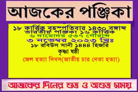 পঞ্জিকা ও ইতিহাসের এইদিনে