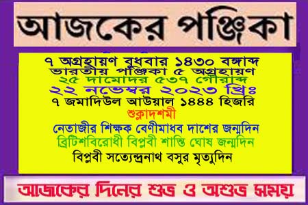পঞ্জিকা ও ইতিহাসের এইদিনে