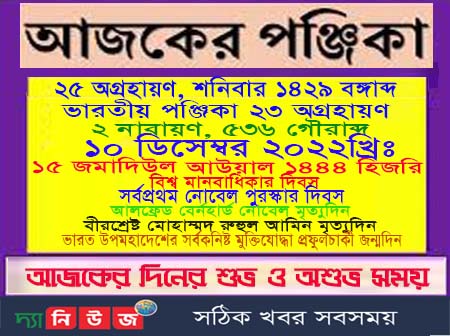 আজকের পঞ্জিকা