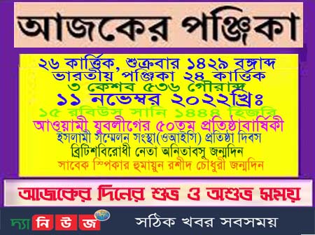 আজকের পঞ্জিকা