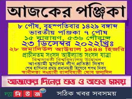 আজকের পঞ্জিকা