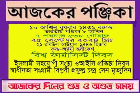দিনপঞ্জি ও ইতিহাসের এইদিনে
