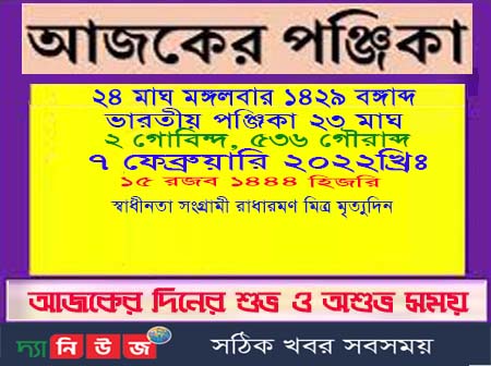 আজকের পঞ্জিকা