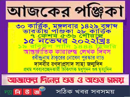 আজকের পঞ্জিকা