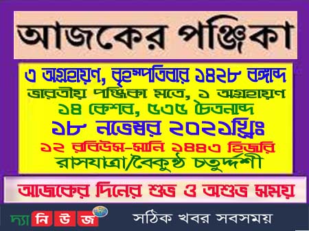 আজকের পঞ্চাঙ্গ