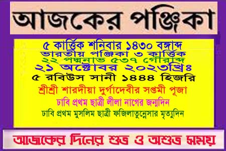 পঞ্জিকা ও ইতিহাসের এইদিনে