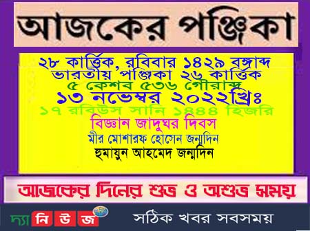 আজকের পঞ্জিকা