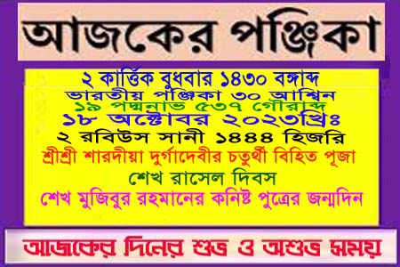 পঞ্জিকা ও ইতিহাসের এইদিনে
