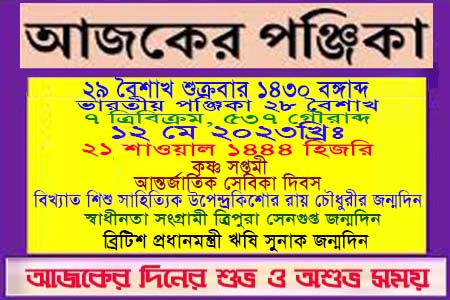 পঞ্জিকা ও ইতিহাসের এইদিনে