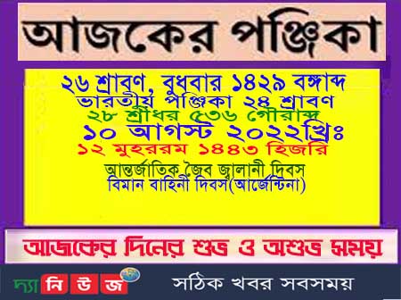 আজকের পঞ্জিকা