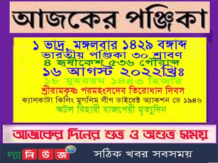 আজকের পঞ্জিকা