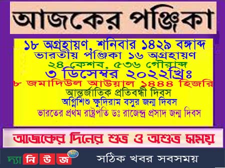 আজকের পঞ্জিকা