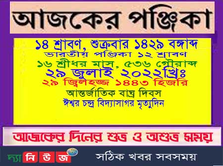 আজকের পঞ্জিকা