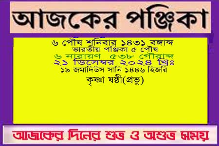 পঞ্জিকা ও ইতিহাসের এইদিনে