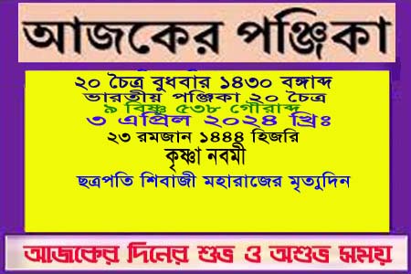 পঞ্জিকা ও ইতিহাসের এইদিনে