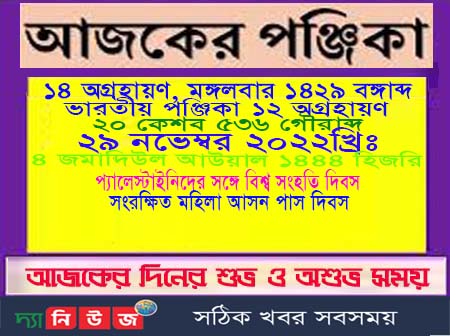 আজকের পঞ্জিকা