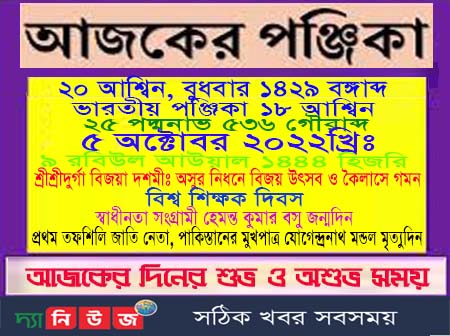 আজকের পঞ্জিকা