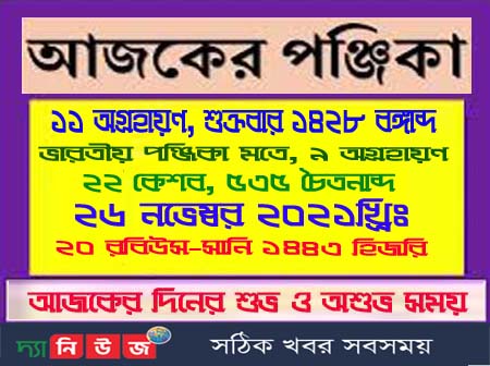 দেখে নিন আজকের দিনপঞ্জি