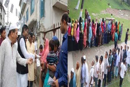 নির্বাচনে ভোটারদের দীর্ঘ লাইন