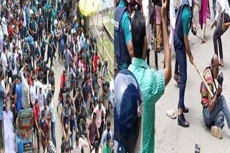 সাংবাদিকদের ওপর পুলিশের লাঠিচার্জ