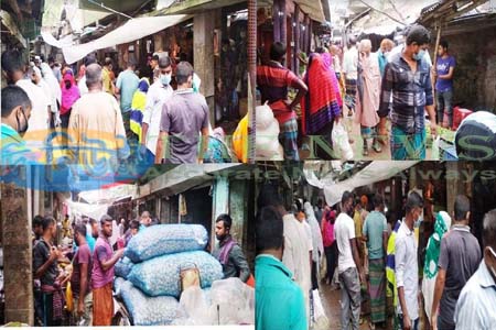 করোনা মধ্যে দিয়ে অব্যবস্থাপনায় চলছে স্থলবন্দর বেনাপোল বাজার