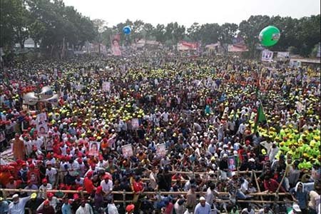 গনসমাবেশ জনসমুদ্রে রুপান্তরিত