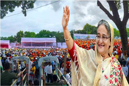 রংপুর আওয়ামী লীগ মহাসমাবেশে প্রধানমন্ত্রী