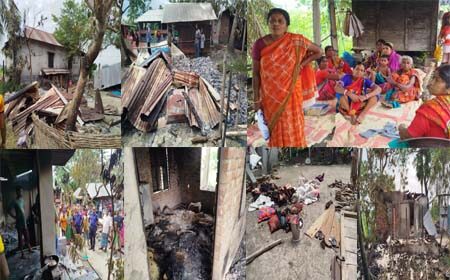 হিন্দু বাড়িতে আগুন