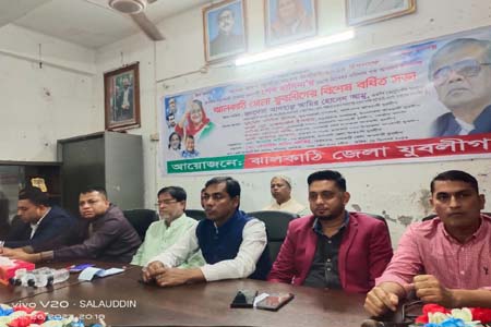 ঝালকাঠিতে যুবলীগের বর্ধিত সভা