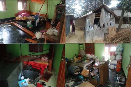 বাড়িঘরে হামলা-ভাংচুর