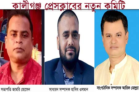 কালীগঞ্জ প্রেসক্লাবের নতুন কমিটি ঘোষণা