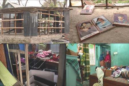 হাতবোমা ফাটিয়ে বসতঘর ভাংচুর